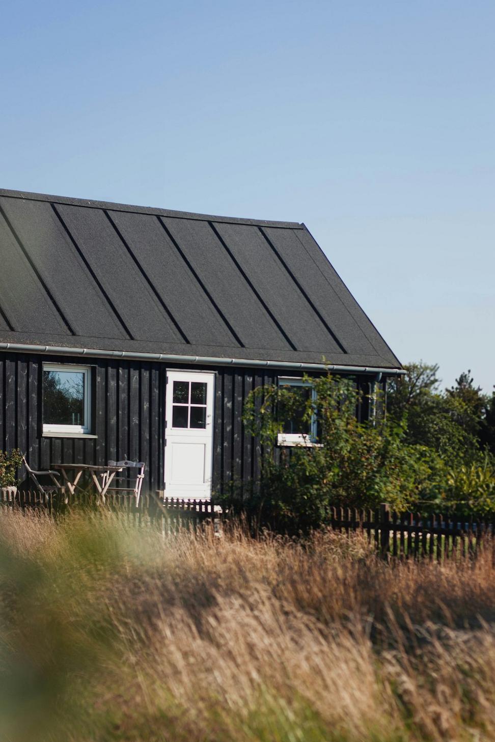 Sustainable modern home with solar panels